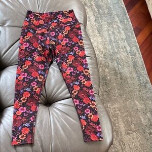 Beyond Yoga Floral Leggings - Red and Pink
